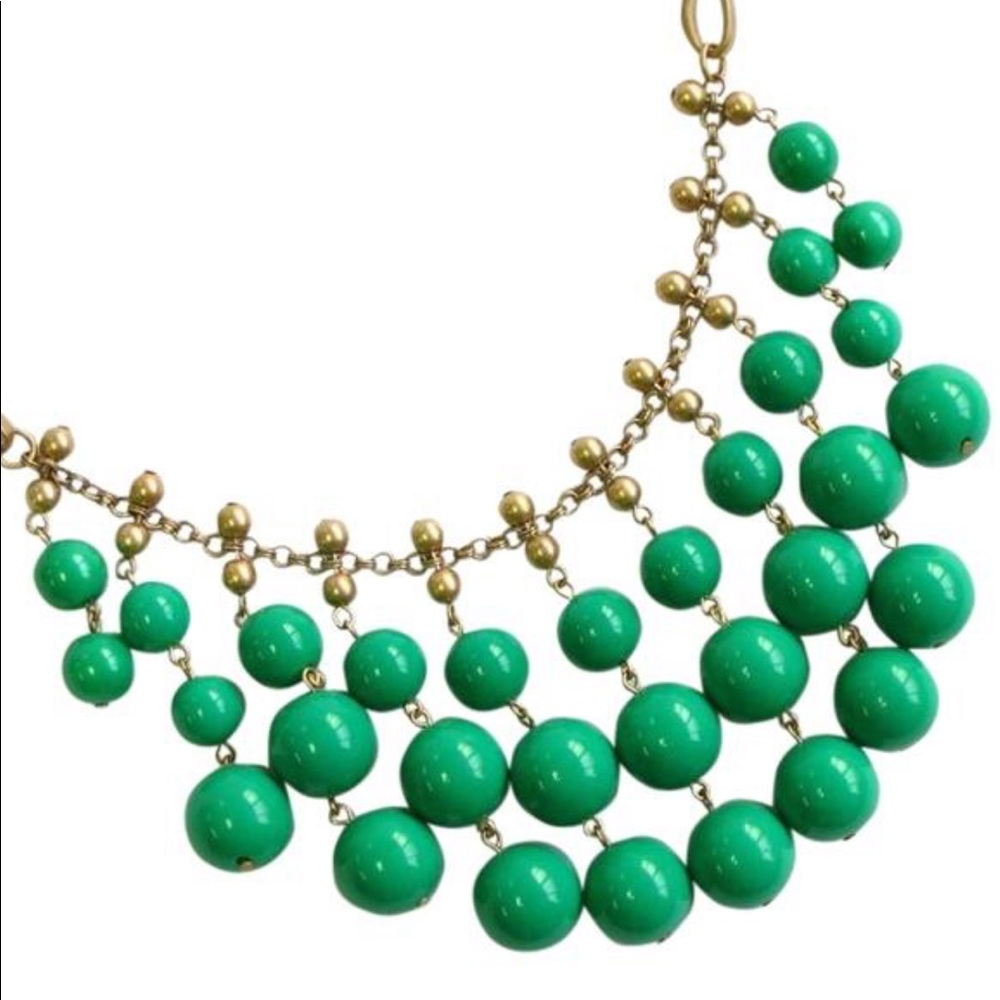 Stella & Dot Green & Gold Jolie Necklace